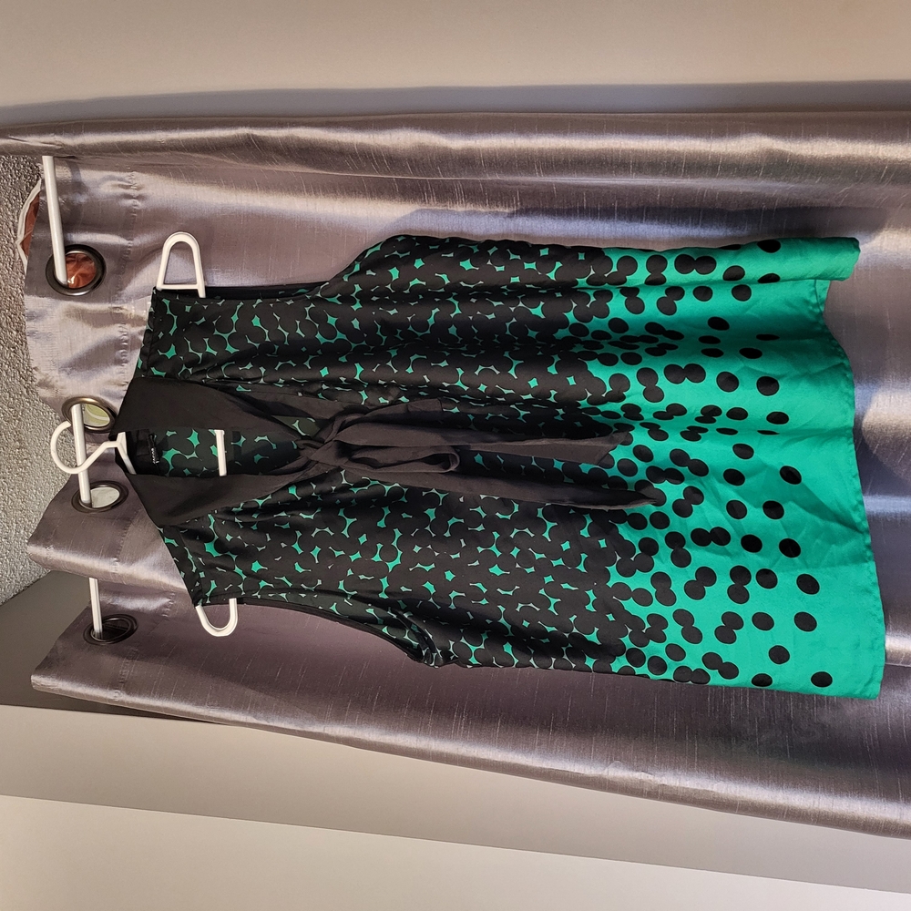 Black and Green Polka Dot Blouse